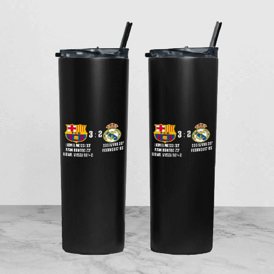 FC Barcelona 3 - 2 Real Madrid Tumbler With Lid And Straw