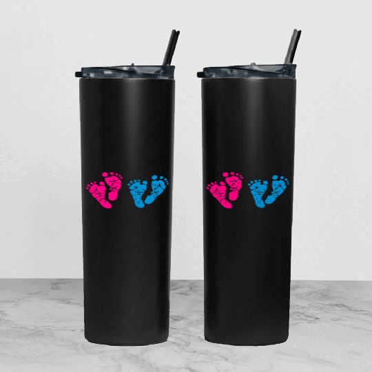 Twin Baby Feet - Pregnancy - Maternity - Mom to be Tumbler With Lid And Straw