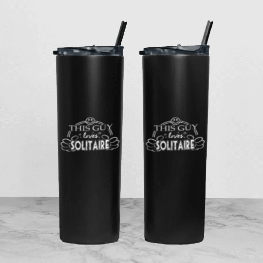 Guy Loves Solitaire Tumbler With Lid And Straw