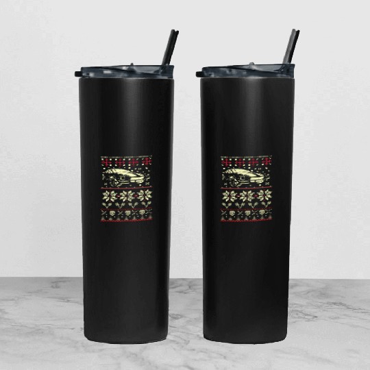 Camaro - Ugly Christmas Sweater for Camaro lover Tumbler With Lid And Straw