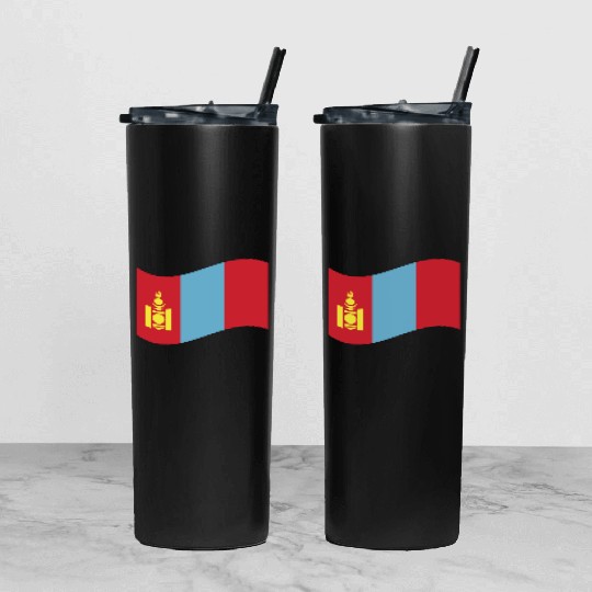 flag mongolia Tumbler With Lid And Straw