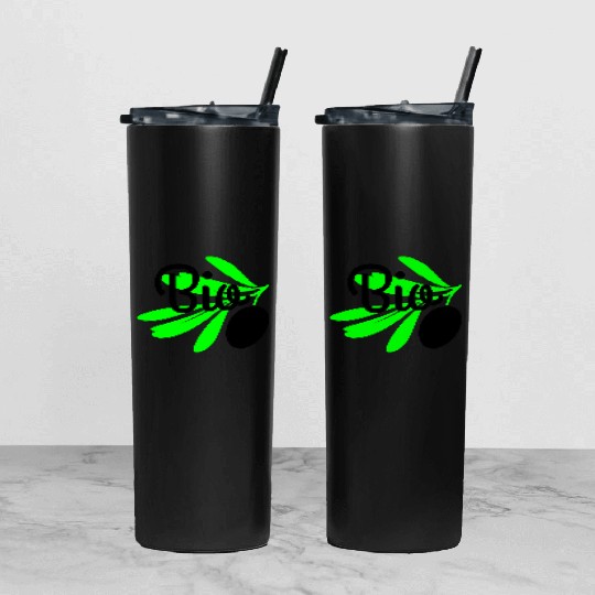 Bio olive branch Tumbler With Lid And Straw
