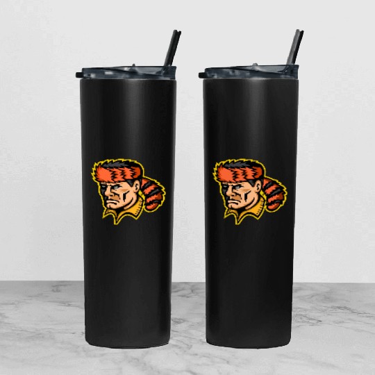 Davy Crockett Mascot Tumbler With Lid And Straw