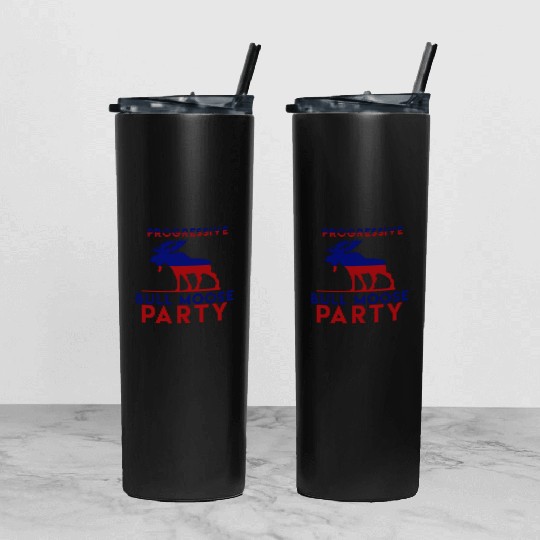 Bull Moose Party Progressive Teddy Roosevelt Tumbler With Lid And Straw