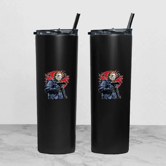 Serial Killer in Town Tumbler With Lid And Straw