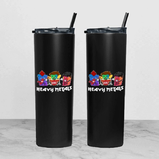 Funny Heavy Metals Chemistry Elements Rock Band Tumbler With Lid And Straw