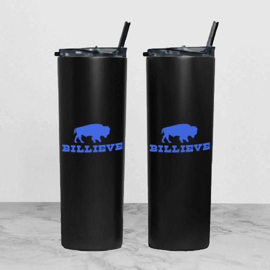 Bills Mafia BillieveShirt - Buffalo Football Tumbler With Lid And Straw