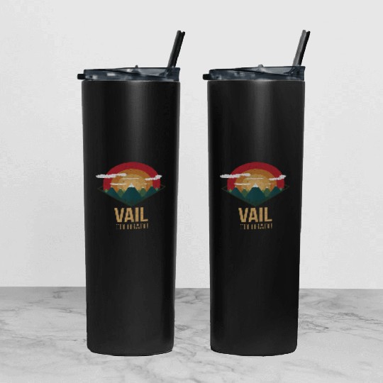 Snowboard Vail Colorado Snowpark Ski Winter Gift Tumbler With Lid And Straw