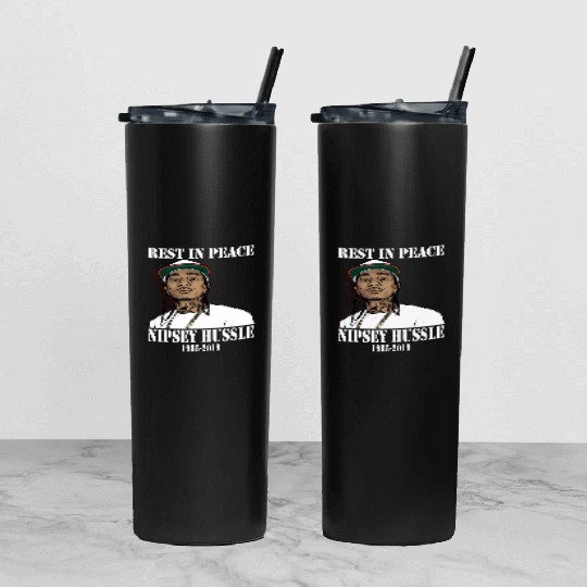 Nipsey Hussle Rest in Peace Tumbler With Lid And Straw
