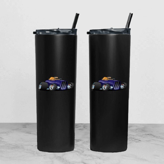 Highboy hot rod deep purple roadster Tumbler With Lid And Straw