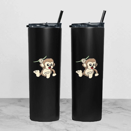 Monkey Tumbler With Lid And Straw