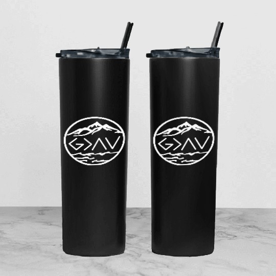 god is greater than highs and lows viking Tumbler With Lid And Straw