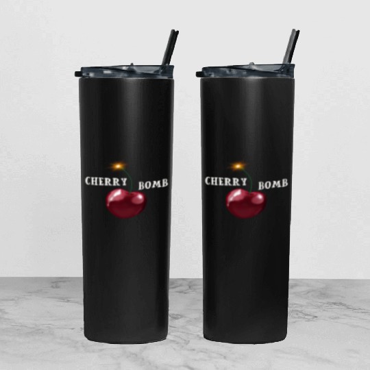 Cherry bomb big Tumbler With Lid And Straw