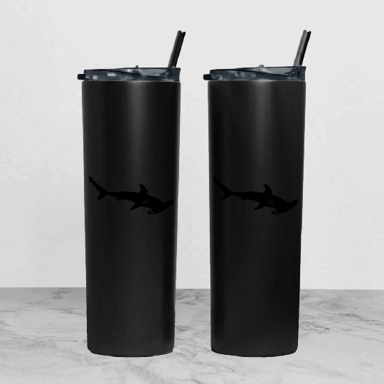Silhouette design - Hammerhead Shark Tumbler With Lid And Straw