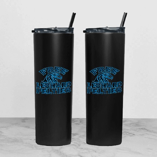 FREE LEONARD PELTIER eagle natives YStone Tumbler With Lid And Straw