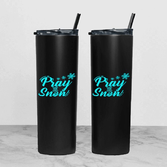 Pray for Snow Snow White Christmas Praying Tumbler With Lid And Straw