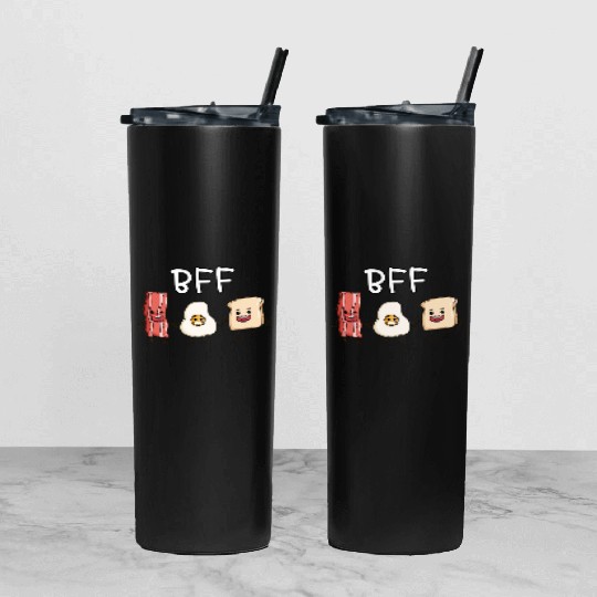 Fried egg bacon and toast best friends forever Tumbler With Lid And Straw