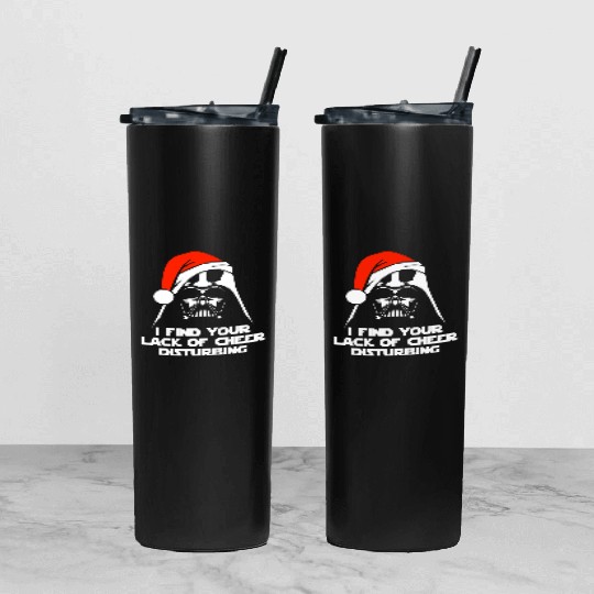 Darth Vader Santa Claus Christmas Sweater Design Tumbler With Lid And Straw