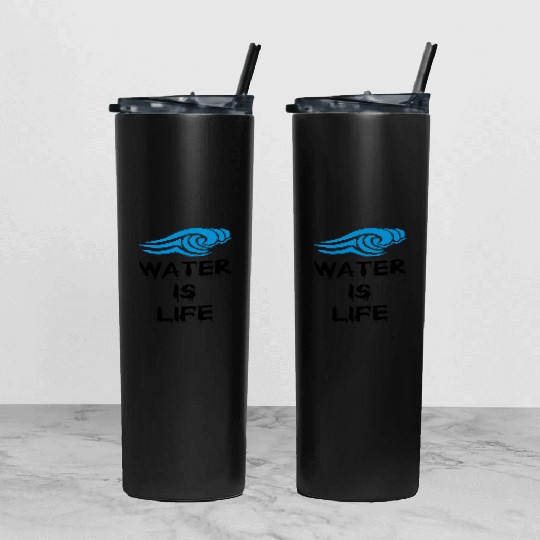Water is life Tumbler With Lid And Straw