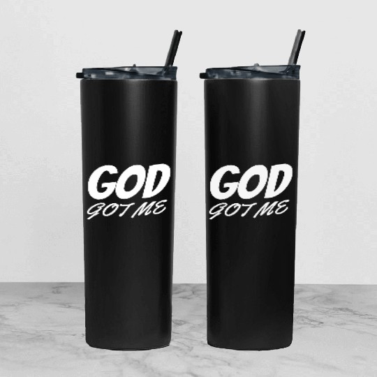 God Got Me - Christian Tumbler With Lid And Straw