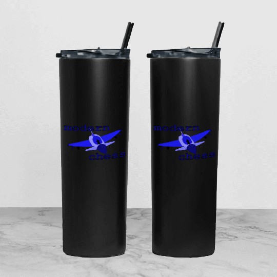 modern chess in royal blue Tumbler With Lid And Straw