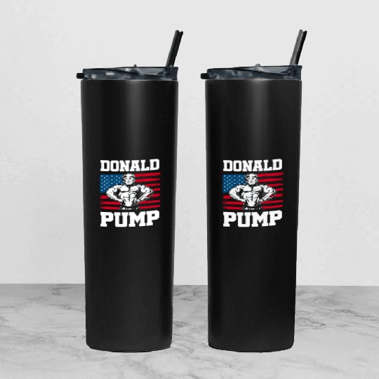 Donald Pump Trump Workout Patriotic Fitness Gym Fu Tumbler With Lid And Straw
