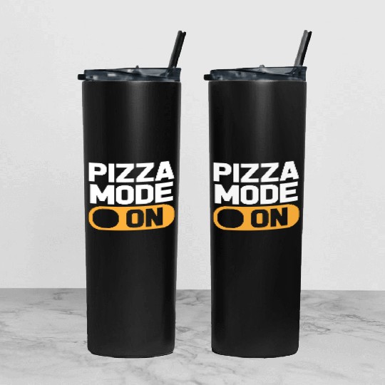Pizza Mode ON Tumbler With Lid And Straw