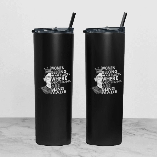 Ruth Bader Ginsburg Tumbler With Lid And Straw