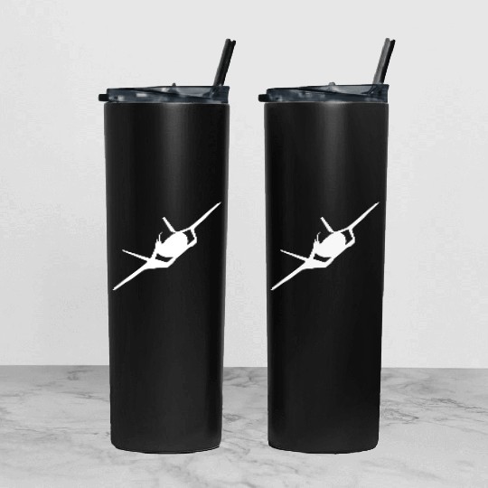 F-35 Lightning II Military Fighter Jet Aircraft Tumbler With Lid And Straw