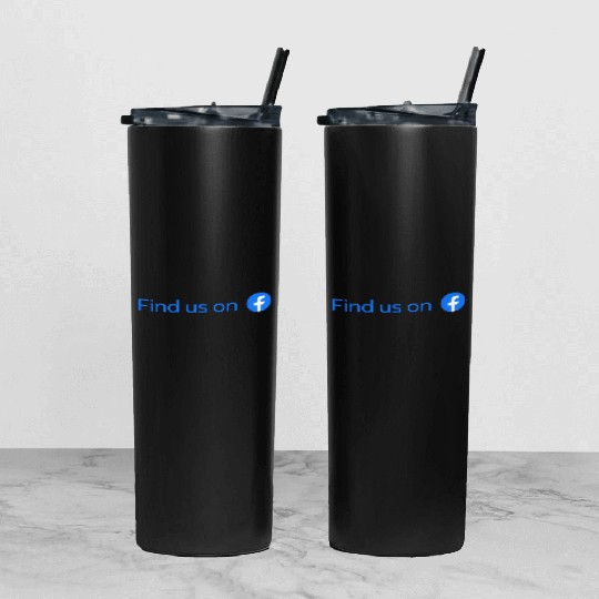 find us on facebook Tumbler With Lid And Straw