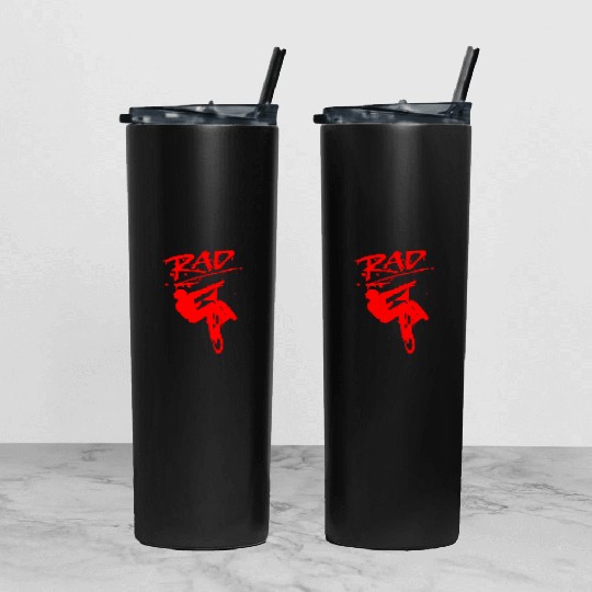 RAD BMX Bike Grafitti 80s Movie Radical Tumbler With Lid And Straw