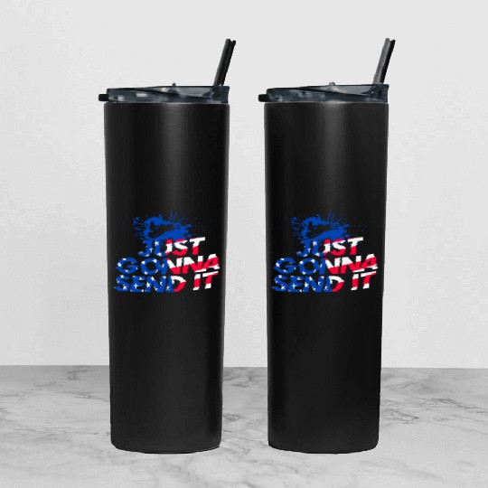 Snowmobile Silhouette Tumbler With Lid And Straw Snow Machine Winter