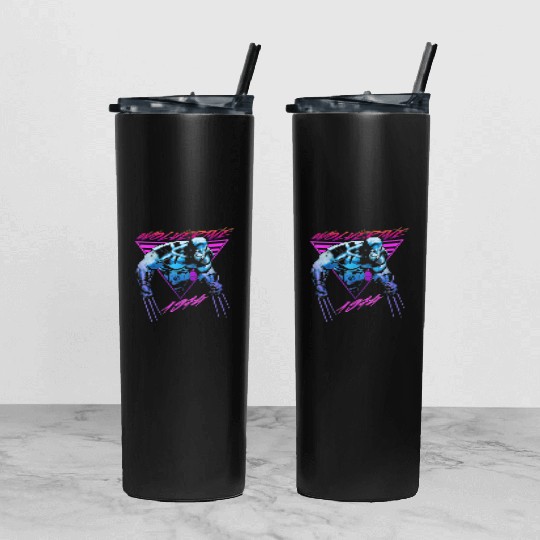 M-a-r-v-e-l W-o-l-verine Neon Retro Logan Graphic Tumbler With Lid And Straw