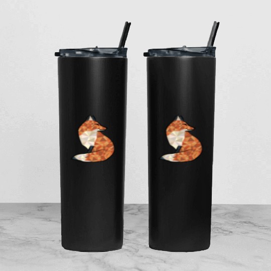 fox triangle Tumbler With Lid And Straw