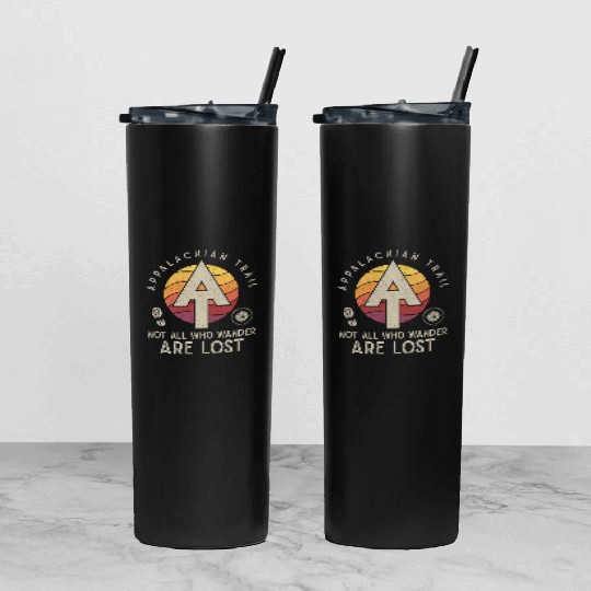 Appalachian Trail Logo Hiking Wander in the US Tumbler With Lid And Straw