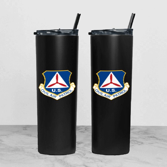 Civil Air Patrol Logo Air Force Cap Military Veter Tumbler With Lid And Straw