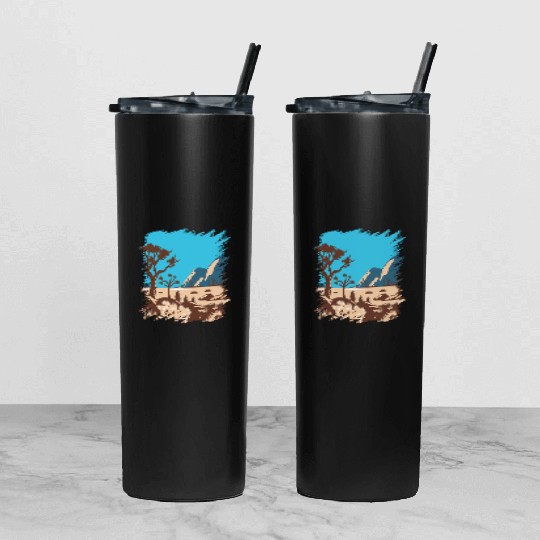 Joshua Tree National Park California Tumbler With Lid And Straw