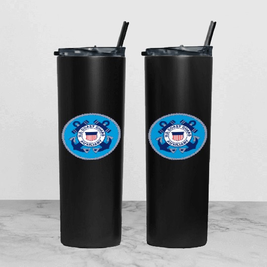 Us Coast Guard Auxiliary Homeland Security Patch Tumbler With Lid And Straw