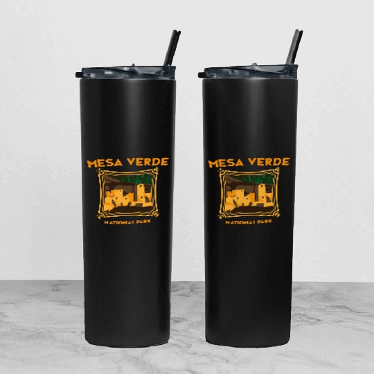 Mesa Verde National Park Novelty Graphic Design Tumbler With Lid And Straw