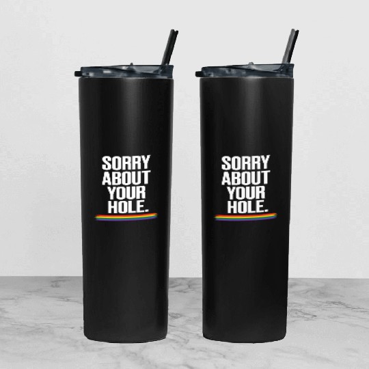 Gay Couple Homosexual LGBTQ Queer Pride Tumbler With Lid And Straw