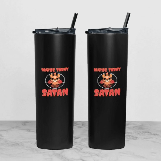 Baphomet Maybe Today Satan Tumbler With Lid And Straw