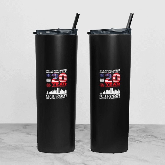 Patriot Day Never Forget 9 11 2001 Anniversary Tumbler With Lid And Straw