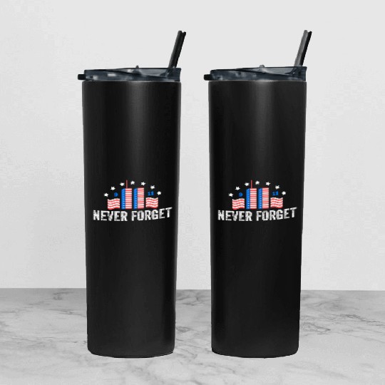 Never Forget 9/11 Patriot Day 2021 Tumbler With Lid And Straw