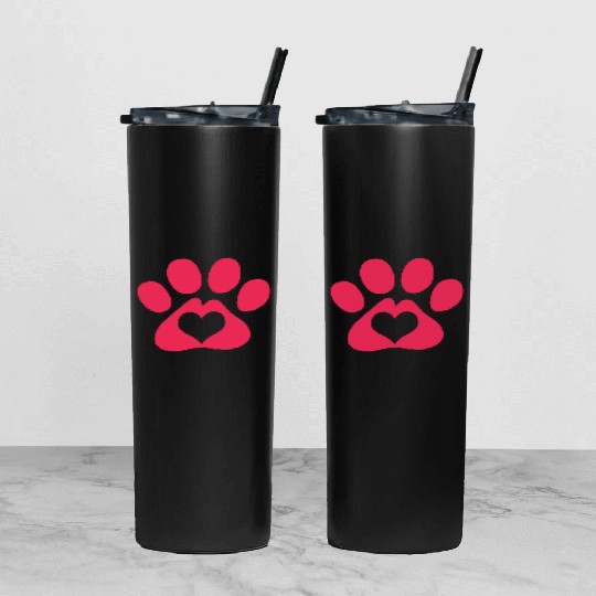 Dog Paw Adopt A Pet Dog Rescue Tumbler With Lid And Straw