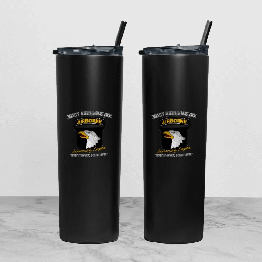 101st Airborne Division US Army Veteran Tumbler With Lid And Straw