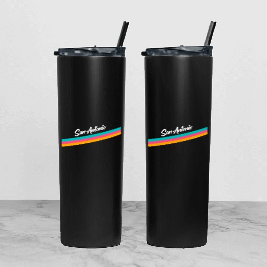 San Antonio Spurs Logo Tumbler With Lid And Straw