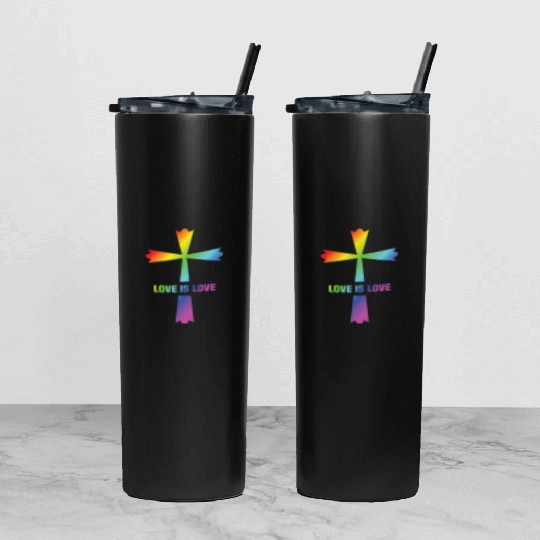 God Gay Christian LGBT Tumbler With Lid And Straw