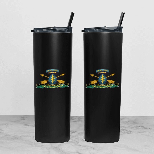 Army US Army Special Forces Command SSI Tumbler With Lid And Straw