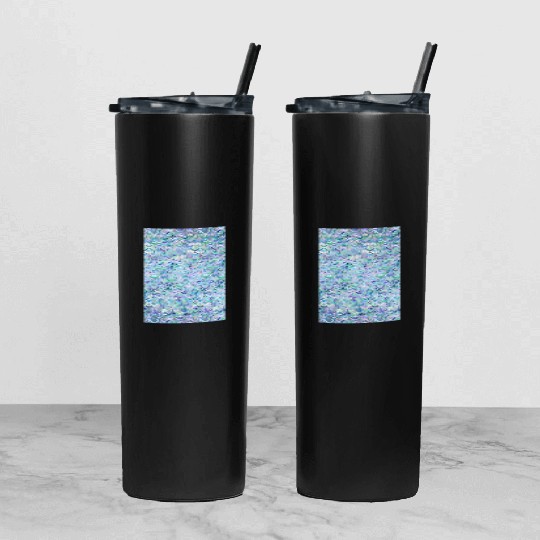 Marble Mosaic in Sapphire and Emerald Tumbler With Lid And Straw