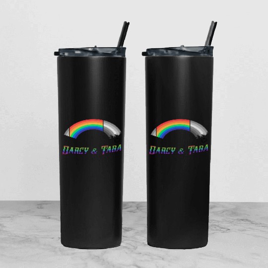 Heartstopper Rainbow Darcy and Tara LBGTQIA+ Tumbler With Lid And Straw